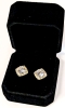 New 14k Gold Plated 2.0ct Each Simulated Diamond Halo Stud Earrings - 2