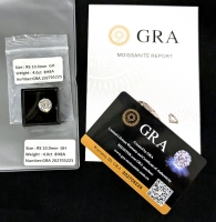 New 4 0ct Moissanite Lab Diamond, Round Brilliant Cut - GH - VVS1, GRA Repor, Tests Positive with Diamond Tester (More Brilliant Than a Diamond!!