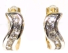 New 24k Gold Plated 12.0mm Simulated Diamond Swirl Huggie Earrings - 2