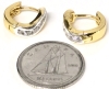New 24k Gold Plated 12.0mm Simulated Diamond Swirl Huggie Earrings - 8