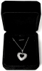 New Platinum Heart Cluster Necklace - Chain Adjustable 20" - 22" Long
