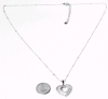 New Platinum Heart Cluster Necklace - Chain Adjustable 20" - 22" Long - 2
