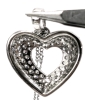 New Platinum Heart Cluster Necklace - Chain Adjustable 20" - 22" Long - 4