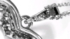 New Platinum Heart Cluster Necklace - Chain Adjustable 20" - 22" Long - 5