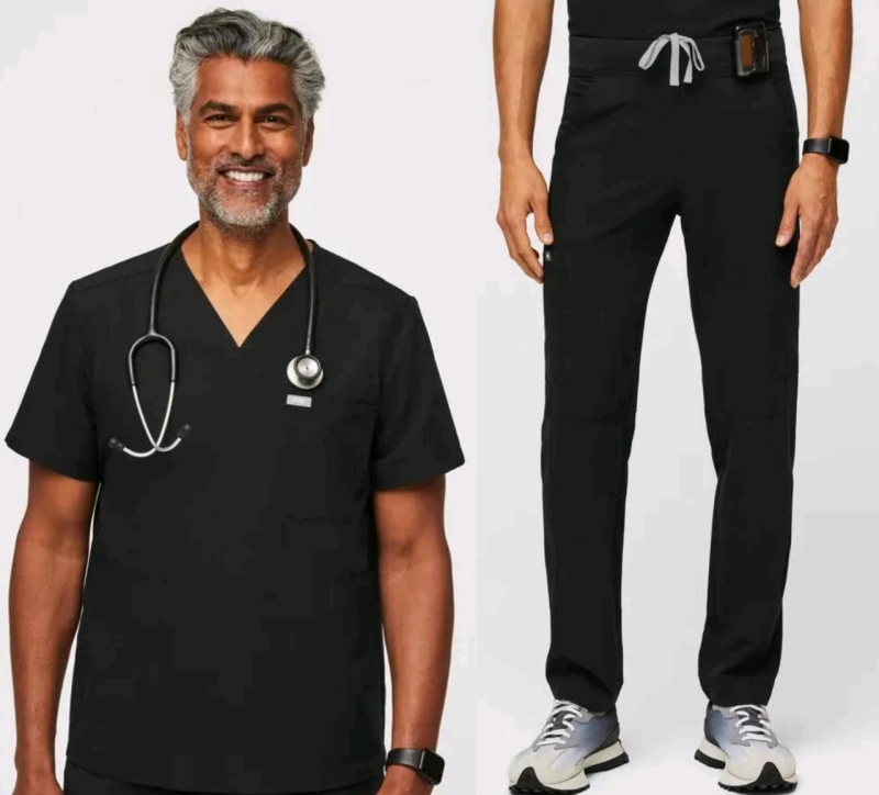New Size Large/LG Reg Men's FIGS: Chisec Three-Pocket Scrub Top & Axim Cargo Scrub Pants | Retails Over $130!