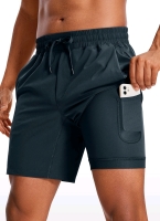 New Size MED Men's CRZ YOGA Feathery-Fit Athletic Shorts 7''- Lined True Navy #3, NS001C2