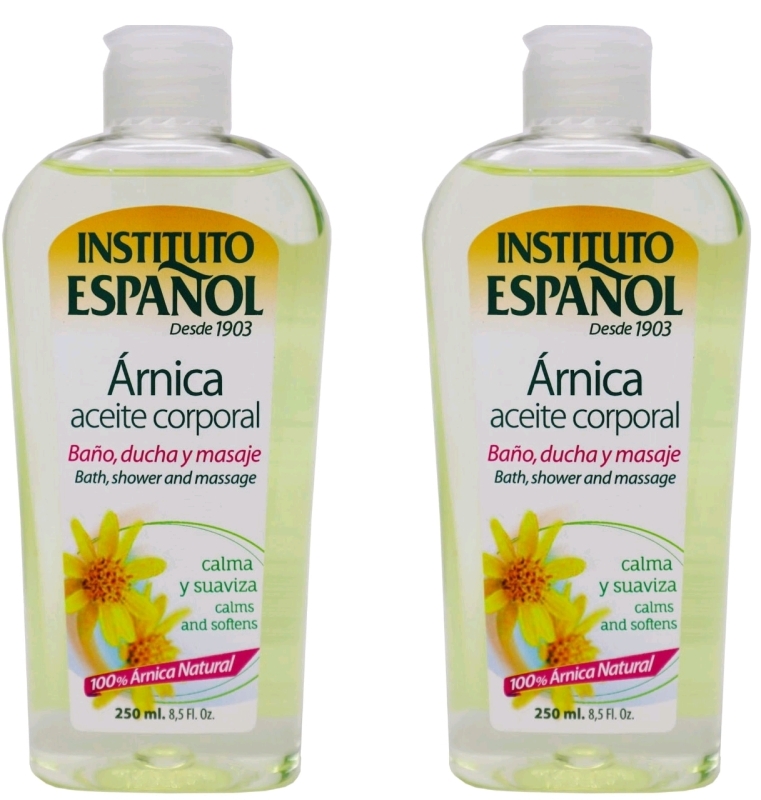 2 New Instituto Espa&ntilde;ol Arnica Oil, Body Oil with Fresh Fragrance for Body, Bath & Massage, For All Skin Types - 250ml* each