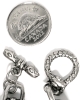 Neat Skull/ Creature Bracelet with Detailed Snake Links & Double Serpent & Ouroboros Toggle Clasp - 7.5" Long - 4