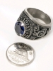 Large Chunky Size 10 Canadian Air Force / Air Command Ring with Sizeable Blue Faceted Stone - 5