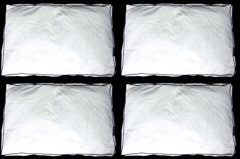 4 New Standard Size GOOD MORNING.COM Memory Foam Pillow Covers : 100% Cotton Outer, Zipper Closure - 28" &times; 18" Each