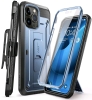 As-New in Box | iPhone 14 Pro Max SUPCASE Case with Screen Protector (Unicorn Beetle Pro), [Built-in Stand & Belt-Clip] Full-Body Heavy Duty Shockproof Protective Phone Case, Blue
