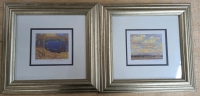 2 Framed Prints. "Spring Ice" (406/495) and "Summer Clouds" (406/495) by Tom Thompson (Group of Seven). With Frame Measures 14.5" x 13.75"