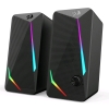 As-New in Box | REDDRAGON Waltz GS510 RGB Desktop Speakers, 2.0 Channel PC Computer Stereo Speaker with 4 Colorful LED Backlight Modes, Enhanced Bass and Easy-Access Volume Control, USB Powered w/ 3.5mm Cable