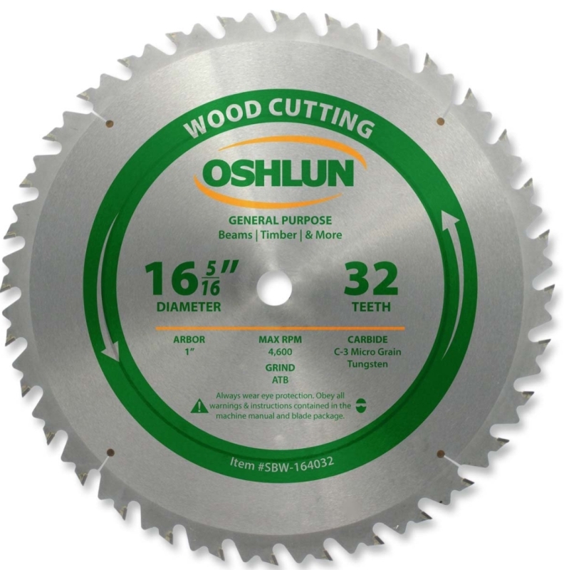 New Oshlun SBW-164032 16-5/16-Inch 32 Tooth ATB Beam Saw Blade with 1-Inch Arbor. Retails for $133