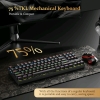 As-New in Box | RED DRAGON Kumara Elite Wired/2.4G Wireless/Bluetooth Connected Mechanical Keyboard: Rainbow LED, Dust Proof Red - 3