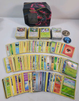 480+ Pok&eacute;mon Trading Card Game Cards & Pok&eacute;mon Tin plus 2 Coins . As Is Lot