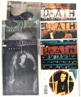 6 Vintage DC Vertigo Neil Gaiman DEATH Comics Issues : #1 Death Gallery, #1 + #3 The High Cost of Living, #1, #2, #3 The Time of Your Life - All Bagged, The Time of Your Life Are Boarded & Direct Sale