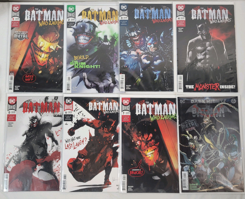 DC Comics THE BATMAN WHO LAUGHS Mini-Series #1 - #7 & Dark Nights Metal : The Batman Who Laughs #1 Foil Cover .