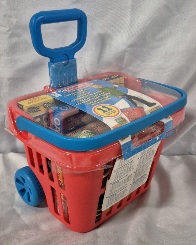 New Kid's 11 Piece Melissa & Doug Grocery Basket Playset for Ages 3+