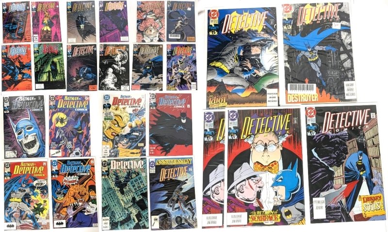 25 Vintage 1990-91 DC Comics Rare Batman Detective Comics : All Bagged & Boarded, See Photos for Issues Included