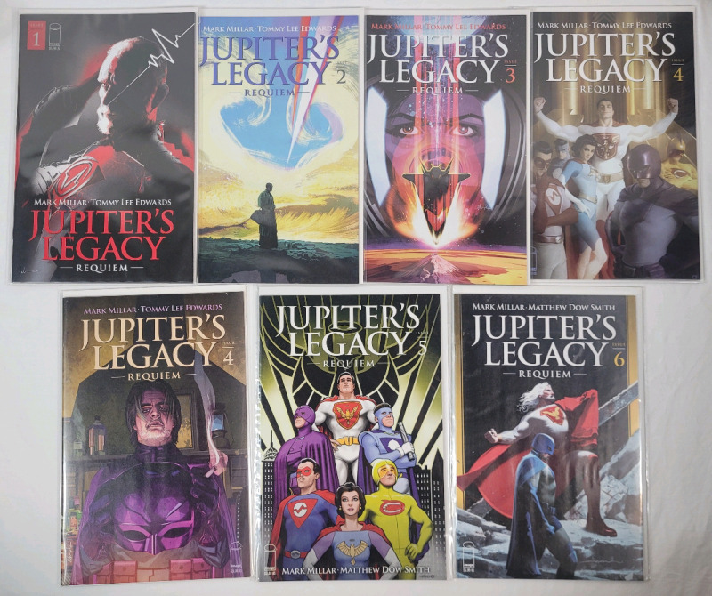 Image Comics JUPITER'S LEGACY : Requiem #1 - #6 - Consecutive Run , w/Variant Cover Issue #4 . All Issues Bagged & Boarded . , Well Taken Care Of , High Grade