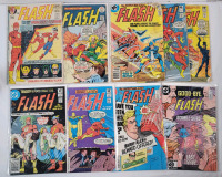 Vintage DC Comics THE FLASH No.213 - No.350 . Nine (9) Comics . Fair / Very Fine Grade . See Photos for Issue Numbers