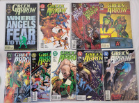 DC Comics 1995-96 GREEN ARROW No.100 - No.109 . Includes : Issues - No.100 & No.101 - "death" of Oliver Queen (short print) . Ten (10) Comics . All Bagged and All Well Taken Care Of - Very Fine / Near Mint Grade