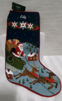 New with Tags Needlepoint Christmas Stocking for Lilly Retail $29.95