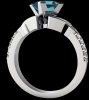 Elegant Stainless Steel Ring Princess Cut Zirconia Sparkling Band Size 9 - 2