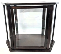 Vintage 1993 BOMBAY 2-Tier Glass-Top Tabletop Display Case / Vitrine - 15.25" &times; 9.5" &times; 13" Tall, Missing 1 Shelf Peg