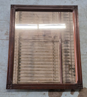 Vintage Wooden Framed Wall Mirror - Heavy 27.5" Wide & 33.5" Tall