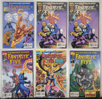 Marvel Comics MC2 Fantastic Five No. 1 - No. 5 - Complete Run w/Double Issue No. 2 . Six (6) Comics , All Bagged & Boarded . , Well Taken Care Of , High Grade