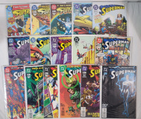 DC Comics 1998-99 SUPERMAN No. 133 - No. 144 & No. 146 - No. 149 . Sixteen (16) Comics , All Bagged & Some Missing Boards . , Well Taken Care Of , High Grade