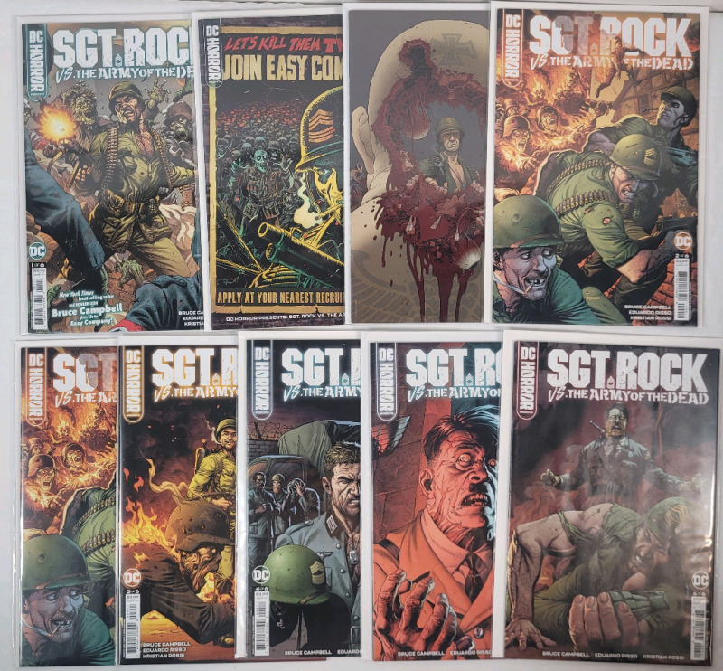 DC Horror Comics SGT ROCK vs. Army of the Dead #1 - #6 - Complete Run w/Variant Cover Issues . Nine (9) Issues - All Bagged & Boarded . , Well Taken Care Of , High Grade
