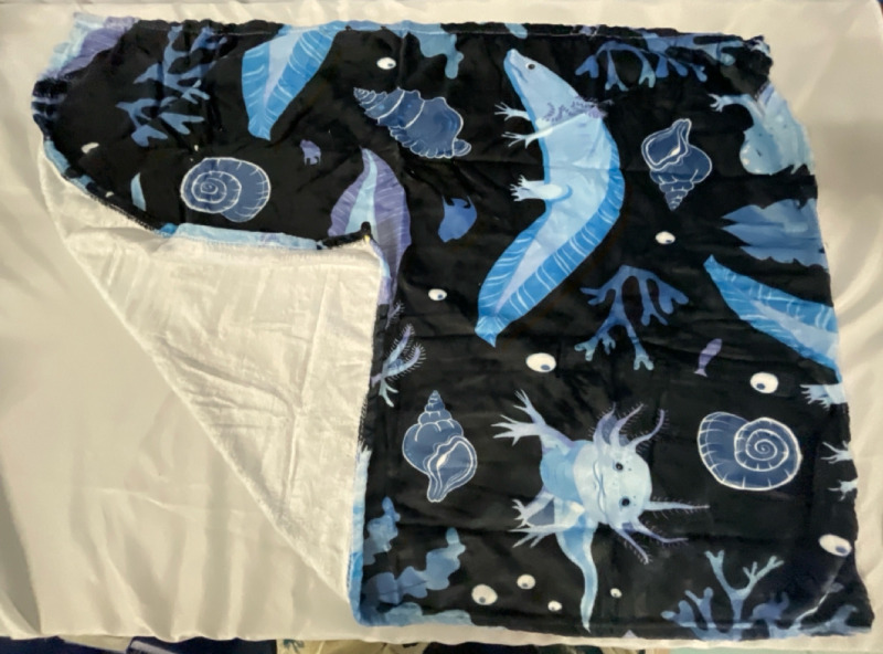 New 27&rdquo;x37&rdquo; Axolotl Print Baby Blanket | Super Soft