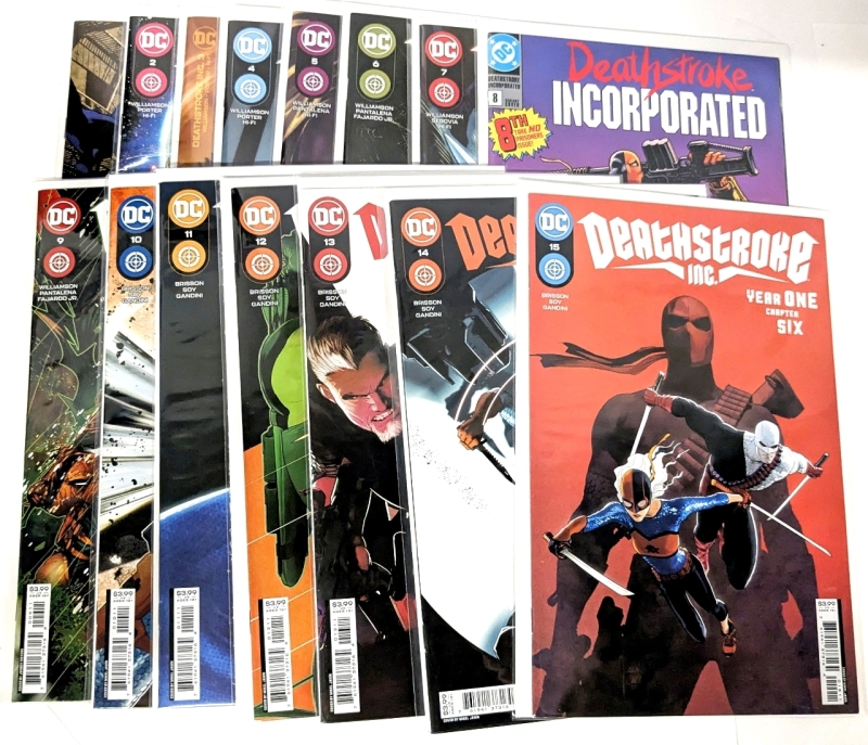 [Full Run incl Variant Cover] DC Comics DEATHSTROKE INC. Issues 1 - 15, 15 Comics Total, All Bagged & Boarded