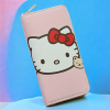 New Hello Kitty PU Wallet Lightweight Faux with Zipper Closure Approximately 8 x 4 inch Compartments black Lining