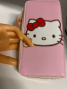 New Hello Kitty PU Wallet Lightweight Faux with Zipper Closure Approximately 8 x 4 inch Compartments black Lining - 5