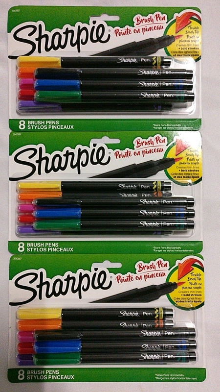3 New 8 Packs Sharpie Brush Pens