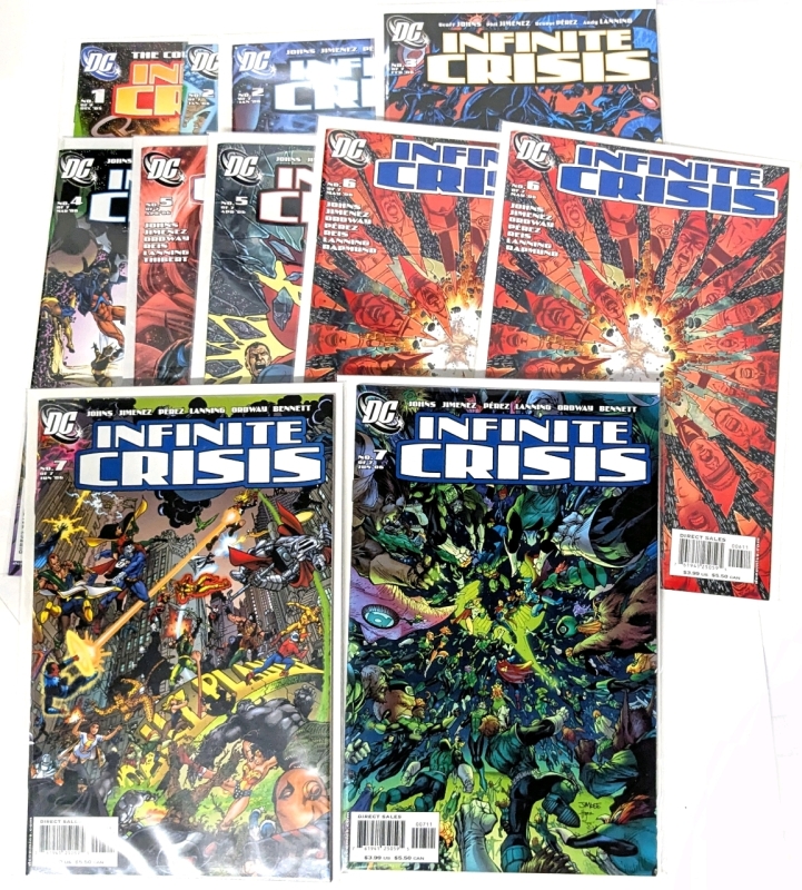 [Full Run + Variants] DC Comics Direct Sale INFINITE CRISIS : 1-7, Variants for 2, 4, 7, Doubles of 6 - 11 Comics, All Bagged & Boarded