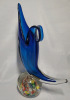 RARE Blue Banana Art Glass Paper Weight , Mid-Century Modern Style , 10.5" Tall - 2