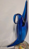 RARE Blue Banana Art Glass Paper Weight , Mid-Century Modern Style , 10.5" Tall - 5