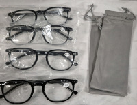 4 New Ladies +3.00 Reading Glasses and 2 Softcases