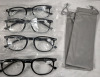 4 New Ladies +3.00 Reading Glasses and 2 Softcases