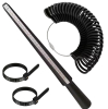 New Ring Size Measuring Tool with Plastic Mandrel & Ring Sizer Guage Four Stick Mandrel and Ring Gauge Finger Sizing Stock photo added Sizer 10 inch appro