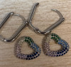 S925 Heart Earrings Ombr&eacute; Heart U-shaped Hoops Two Choices to Wear Stamped - 5