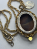 High Relief Chocolate Lovely Cameo Necklace Pendant Approximately 1.75 in Twisted Chain Ring Clasp 20 inch Approximate - 3