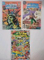 Vintage 1980s DC Comics ALL-STAR SQUADRON No. 5 , No. 20 & No. 50 . All Issues Signed by Writer & Penciler Roy Thomas & Jerry Ordway . All Issues Bagged & Boarded