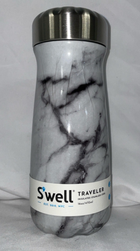 New 16oz S&rsquo;well Traveler Insulated Mug | Marble-look