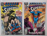 Vintage 1987 DC Comics SUPERMAN Annual #1 & #2 , Both Issues Signed by Ron Frenz & Brett Breeding . Both Issues Bagged & Boarded